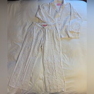 StarFit White and Pink Heart Pajama Set